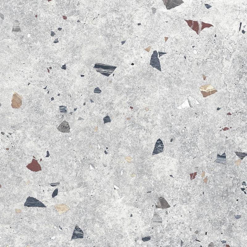 Echantillon - echantillon carrelage imitation terrazzo 66x66 cm silver