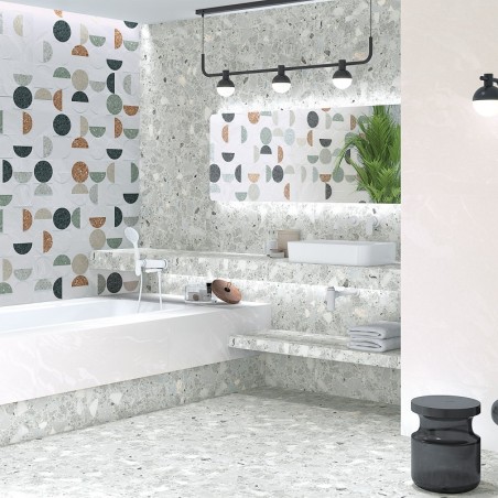Terrazzo - carrelage imitation terrazzo 80x80 cm ROMA GRIS