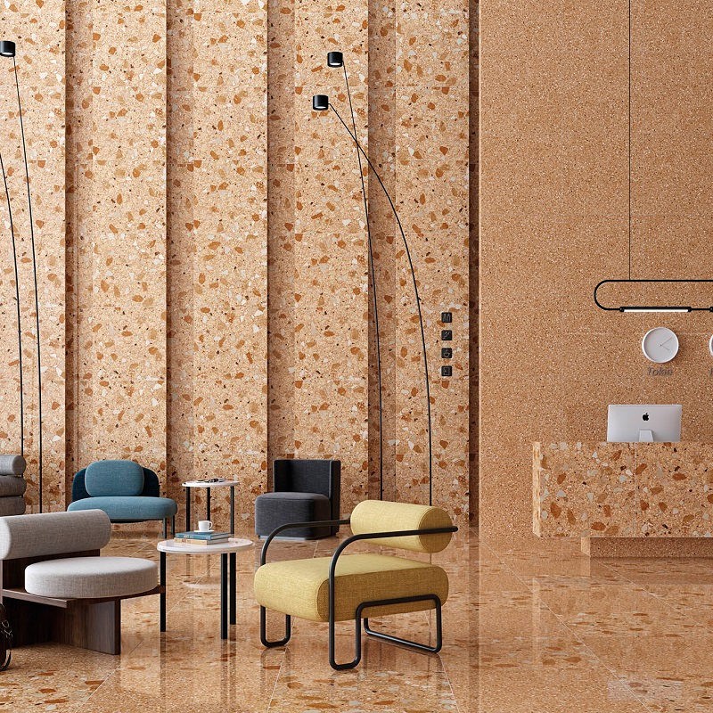 Terrazzo - carrelage imitation terrazzo 80x80 cm ROMA ROJIZO