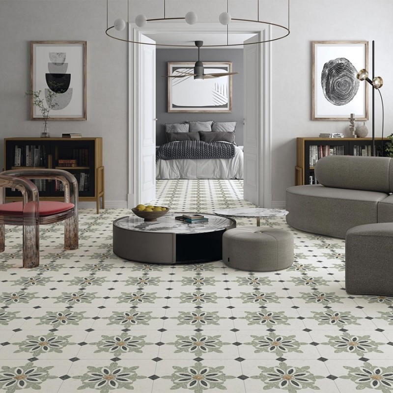 Terrazzo - carrelage imitation terrazzo 20x20 cm MILANO VERDE