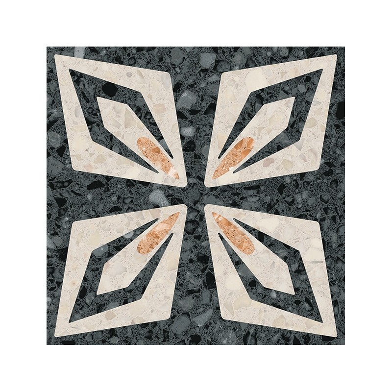 Terrazzo - carrelage effet terrazzo 20x20 cm VIETRI NEGRO