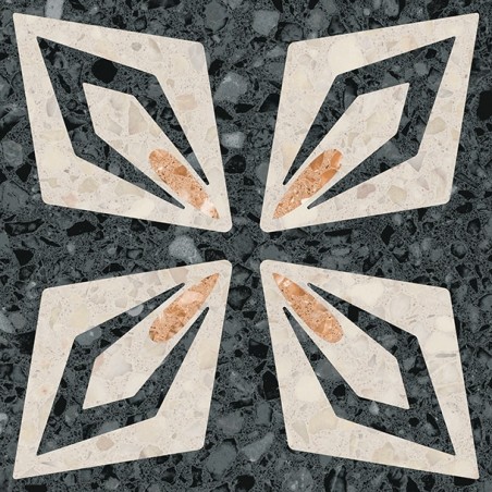 Echantillon - echantillon carrelage effet terrazzo 20x20 cm VIETRI NEGRO