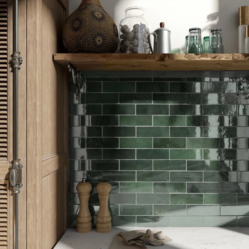 Zellige - carrelage imitation zellige 6.5x20 cm MALEM GREEN