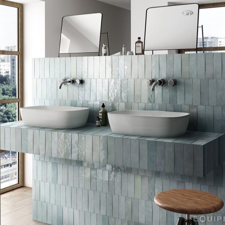 Zellige - carrelage imitation zellige 6.5x20 cm MALEM AQUA