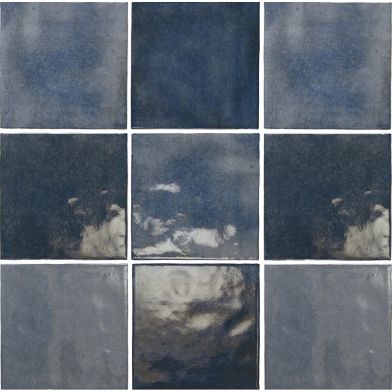 Echantillon - echantillon carrelage effet zellige 13,2x13,2cm MALEM BLUE