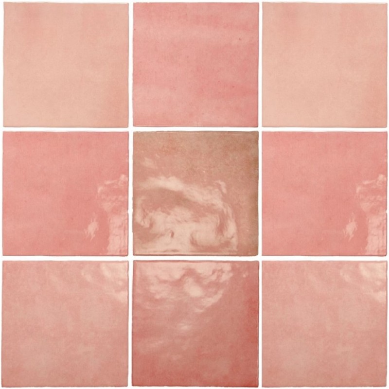 Zellige - Carrelage effet zellige 13,2x13,2cm MALEM ROSE