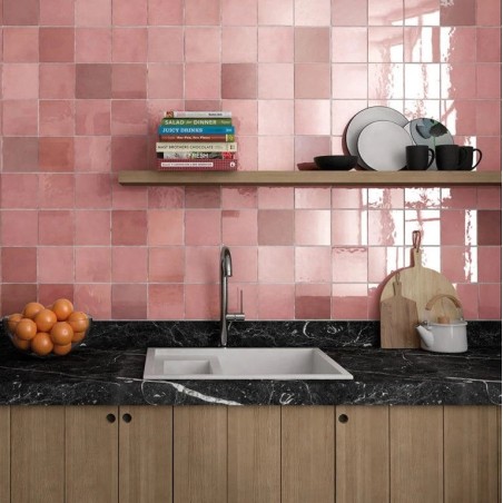Zellige - Carrelage effet zellige 13,2x13,2cm MALEM ROSE