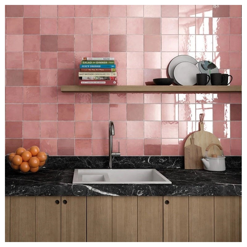 Zellige - Carrelage effet zellige 13,2x13,2cm MALEM ROSE