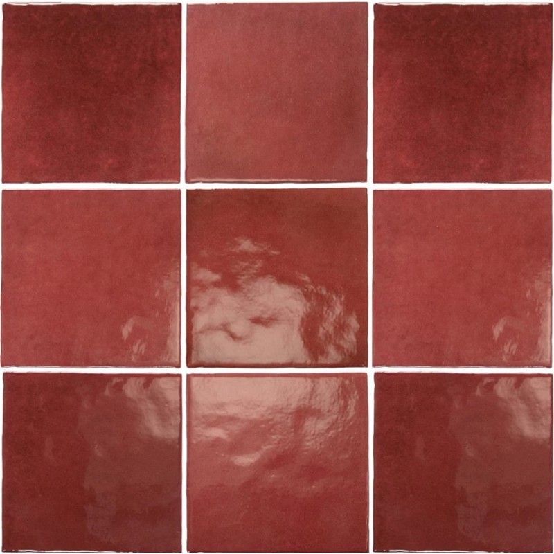 Zellige - Carrelage effet zellige 13,2x13,2cm MALEM BURGUNDY