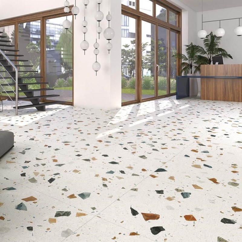 Terrazzo - Carrelage terrazzo stracciatella-R nacar 80x80 cm