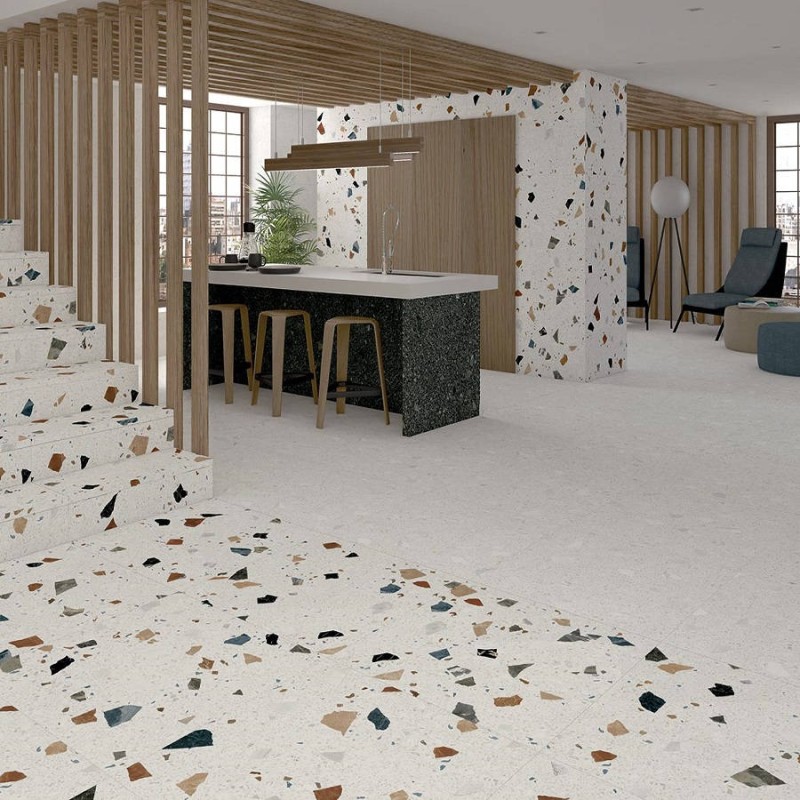 Terrazzo - Carrelage terrazzo stracciatella-R nacar 80x80 cm
