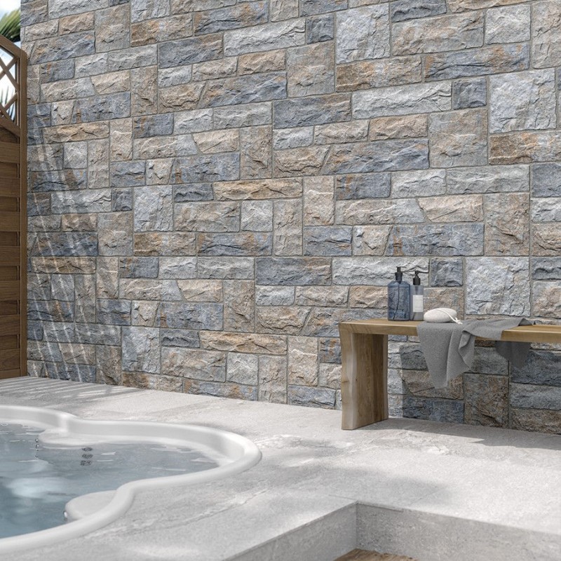 Pierre de parement - carrelage parement AMAZONIA BLUE 32 x 89 cm effet pierre