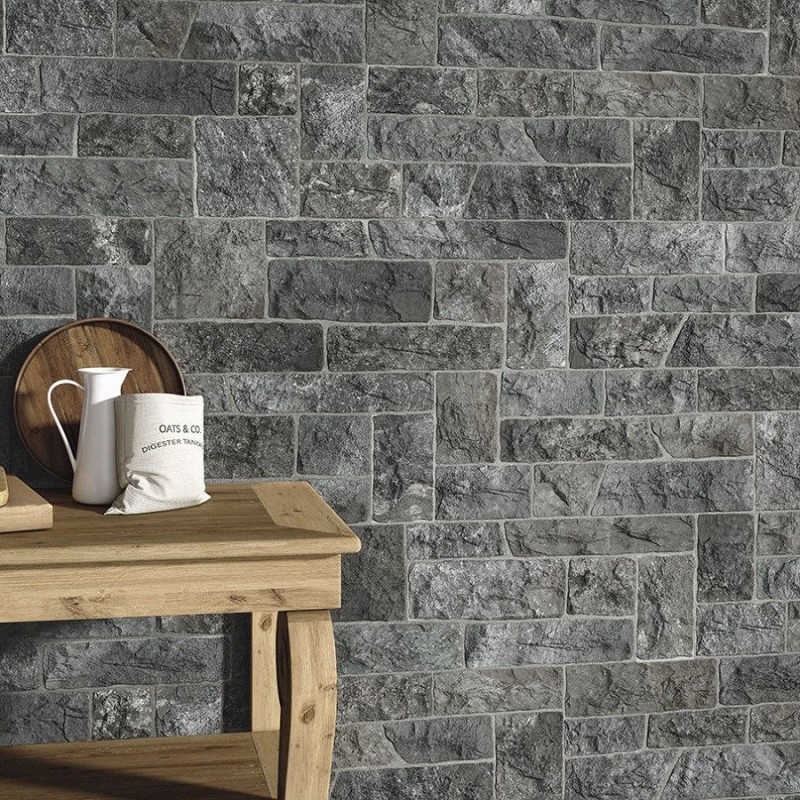 Plaquette de parement - carrelage parement MAESTRAT DARK 32 x 89 cm effet pierre