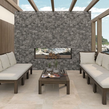 Plaquette de parement - carrelage parement VULCANO DARK 33.3x65cm effet pierre