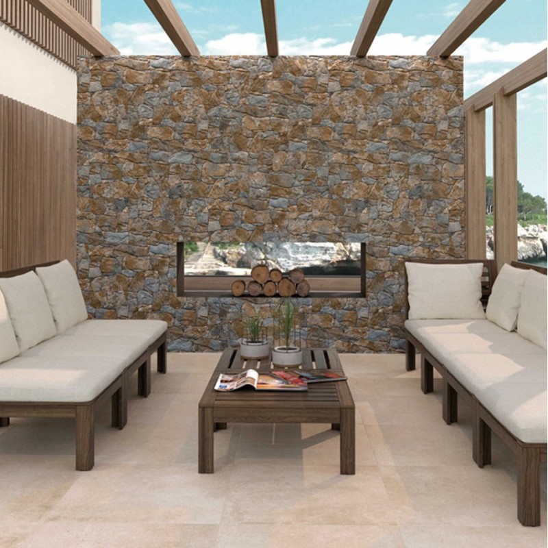 Plaquette de parement - carrelage parement VULCANO OXIDO 33.3x65cm effet pierre