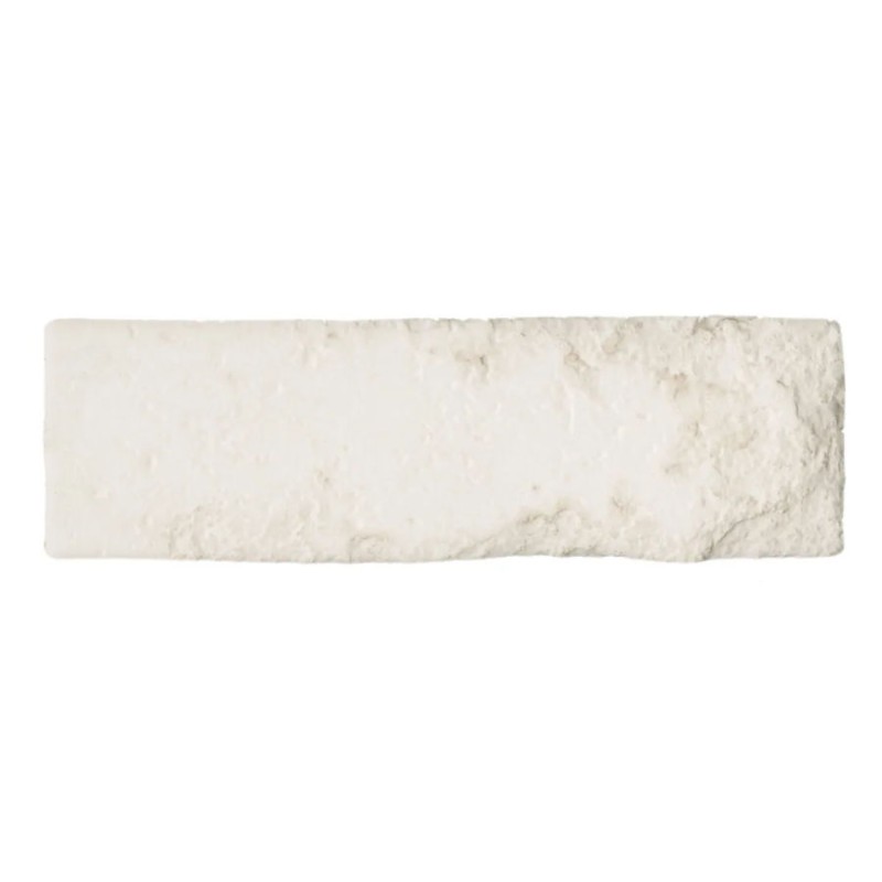 Plaquette de parement - carrelage parement CHALK WHITE 6x20cm effet brique