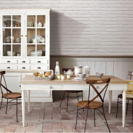 Plaquette de parement - carrelage parement CHALK WHITE 6x20cm effet brique