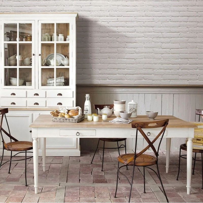 Plaquette de parement - carrelage parement CHALK WHITE 6x20cm effet brique