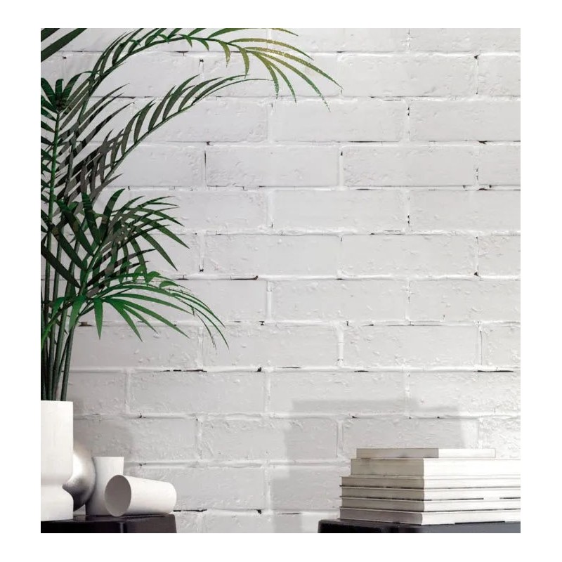 Plaquette de parement - carrelage parement CHALK WHITE 6x20cm effet brique