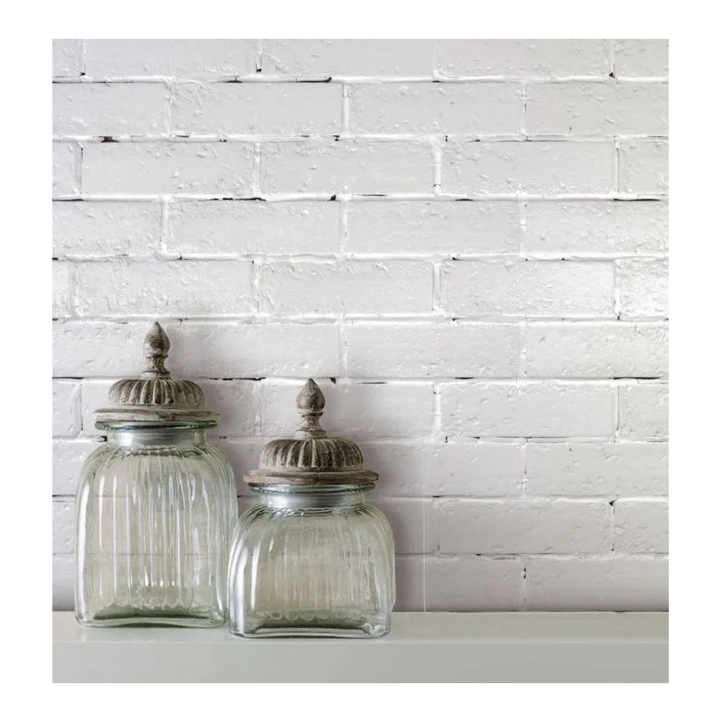 Plaquette de parement - carrelage parement CHALK WHITE 6x20cm effet brique