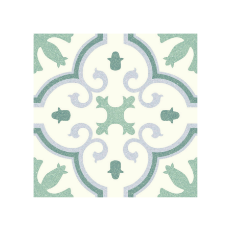 Echantillon - echantillon carrelage effet carreaux ciment MONTECARLO GREEN 25x25cm