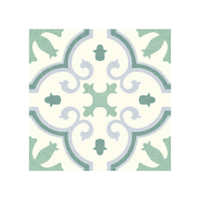 Echantillon - echantillon carrelage effet carreaux ciment MONTECARLO GREEN 25x25cm