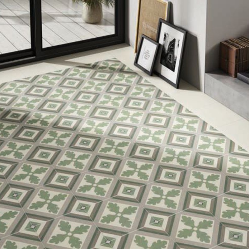 Carreaux ciment - carrelage effet carreaux ciment 25x25 cm ST.TROPEZ GREEN