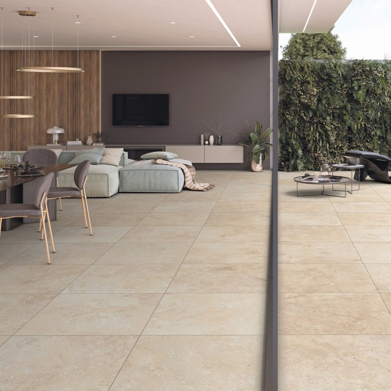 Carrelage travertin - Effet pierre - CARRELAGE TRAVERTIN LIGHT 60 cm X 60 cm rectifié