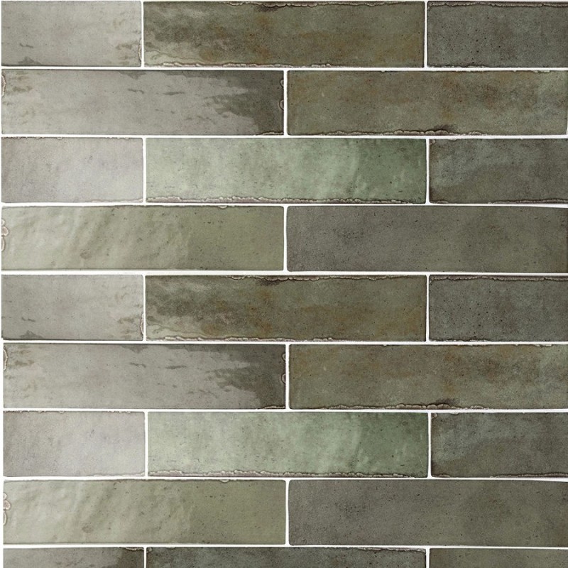 Echantillon - echantillon carrelage imitation zellige 6x24.6 cm sage green