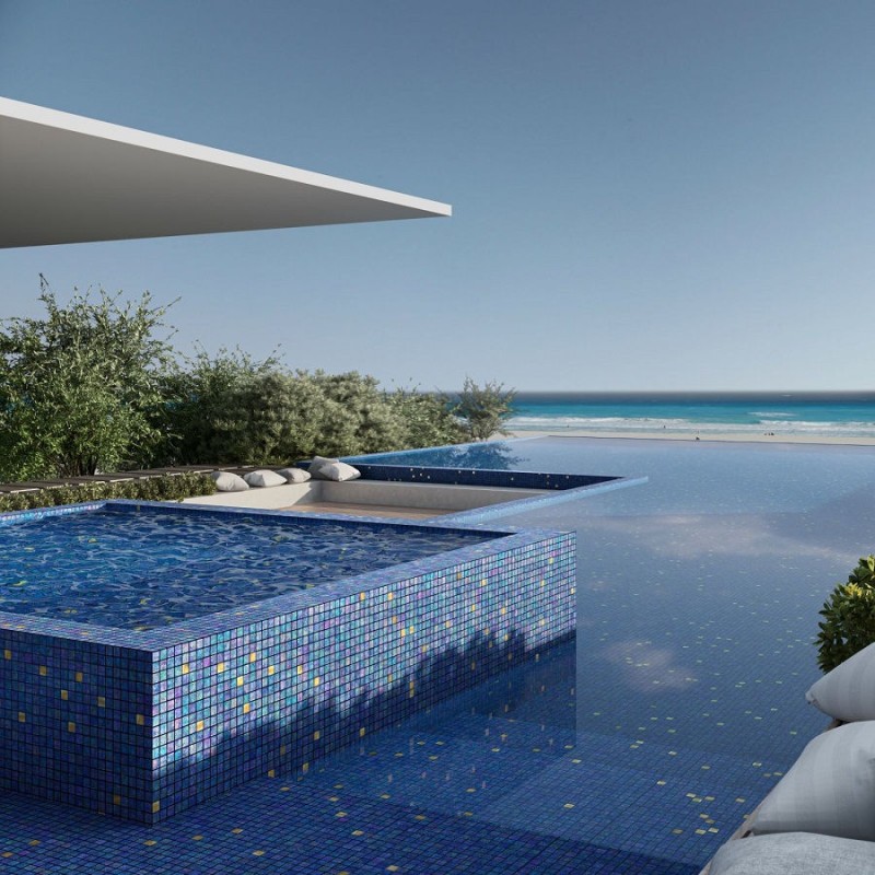 Mosaïque en OR - Emaux de Verre Ezarri OCEAN GOLD