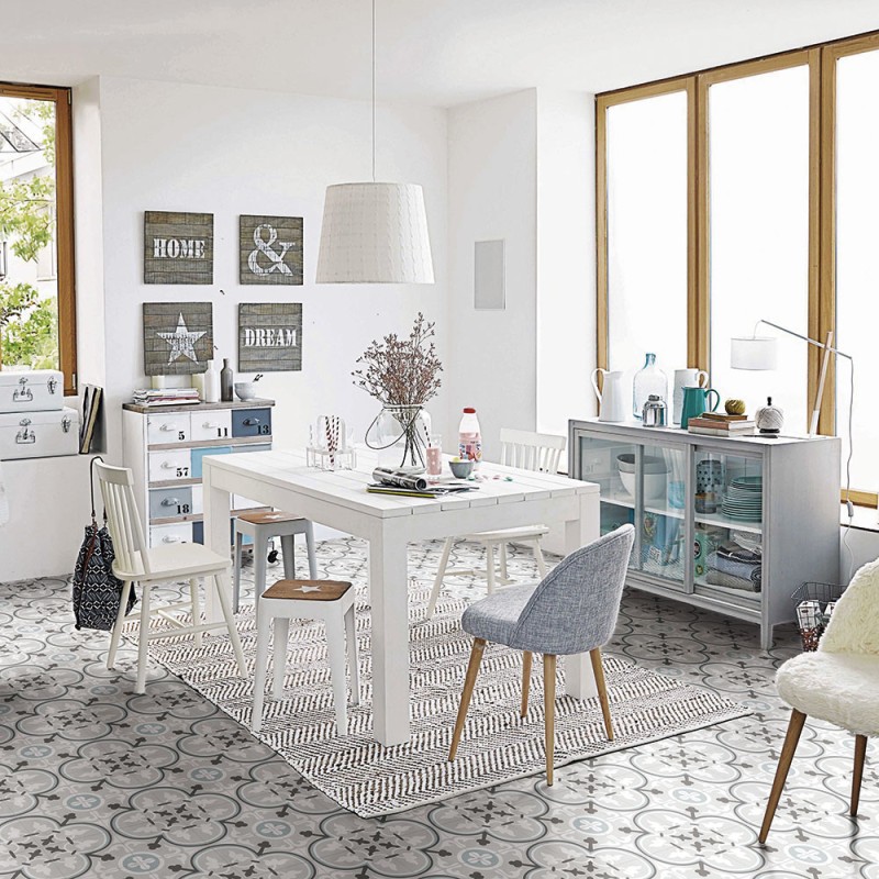 Déstockage - LOT de 4.16 M² de Carrelage effet carreaux ciment 20x20 cm CENIZA FLORAL