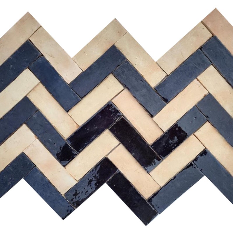 Zellige - Véritable BEJMAT artisanal marocain 4.5 x 14.5 cm NATUREL