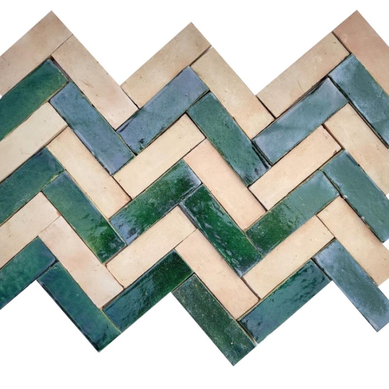 Zellige - Véritable BEJMAT artisanal marocain 4.5 x 14.5 cm NATUREL