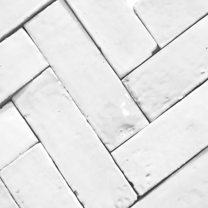 Zellige - Véritable BEJMAT artisanal marocain 4.5 x 14.5 cm BLANC