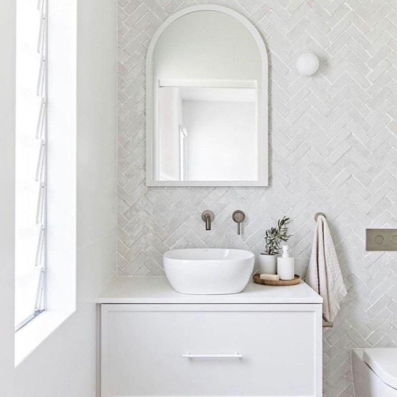 Zellige - Véritable BEJMAT artisanal marocain 4.5 x 14.5 cm BLANC