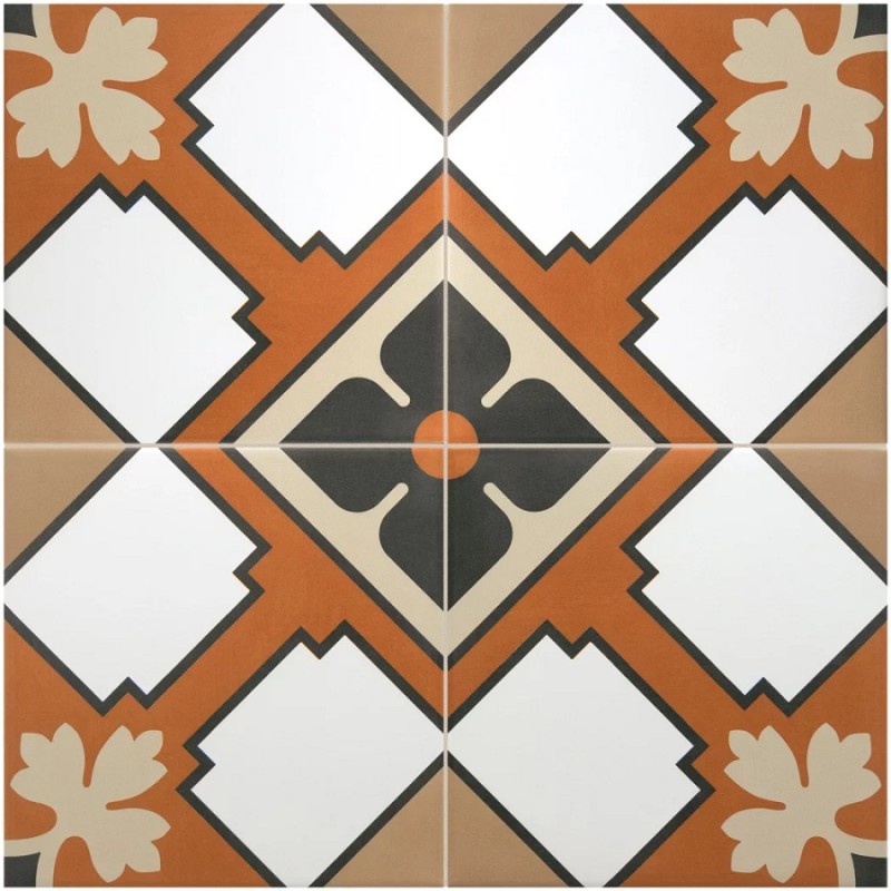 Carreaux ciment - Carrelage TURIN 20X20cm effet carreaux ciment