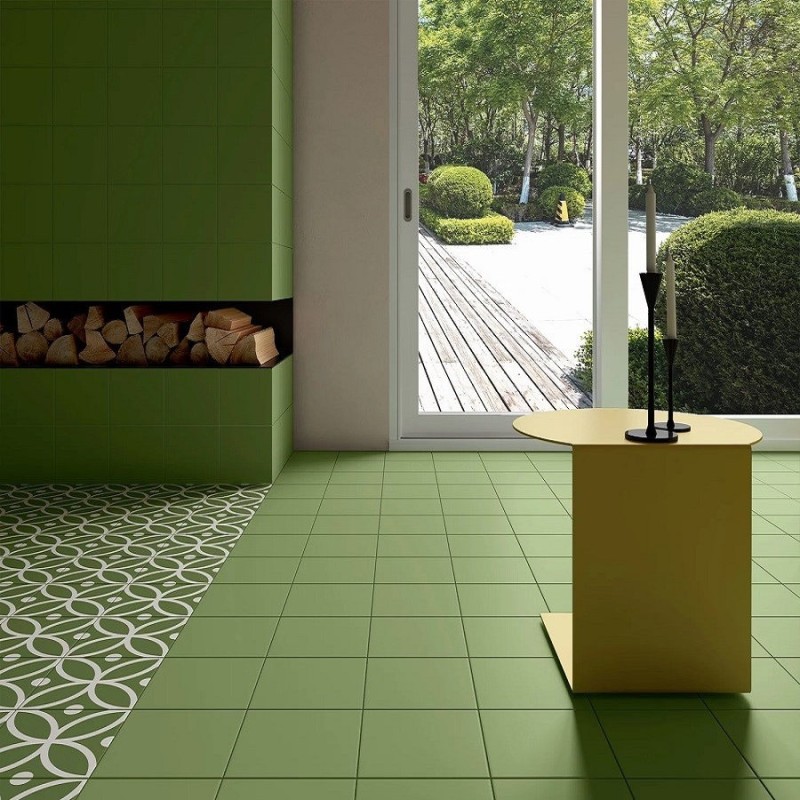 Carreaux ciment - Carrelage GREEN 20X20cm effet carreaux ciment