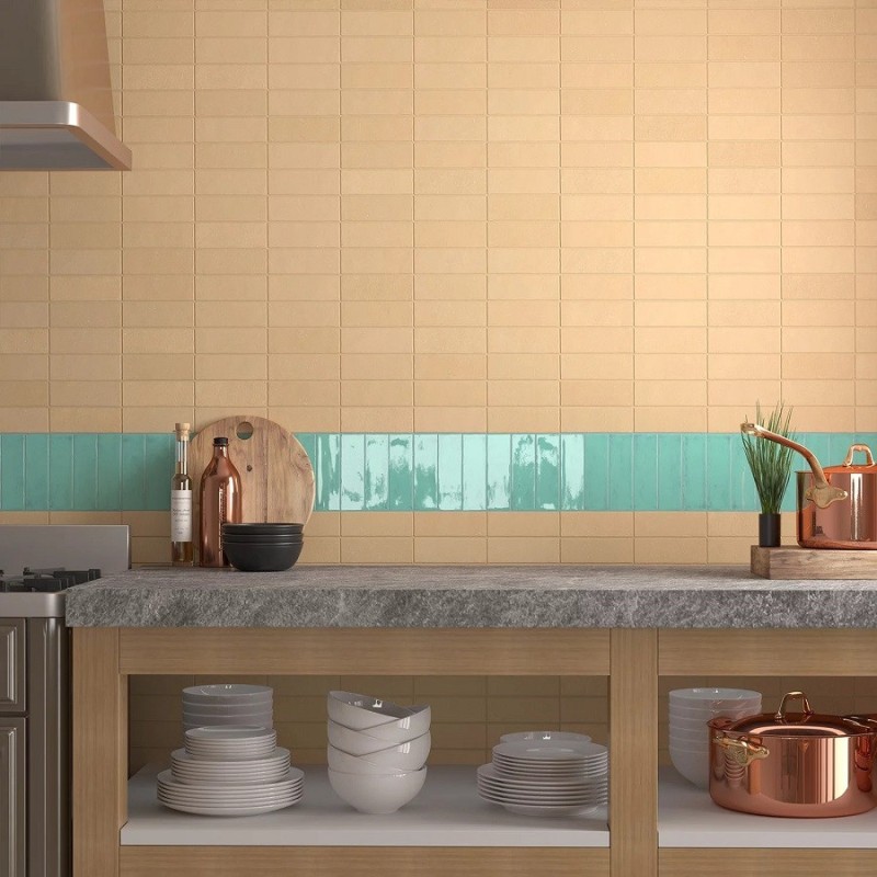 Zellige - Carrelage effet zellige 5x15 cm fango natural