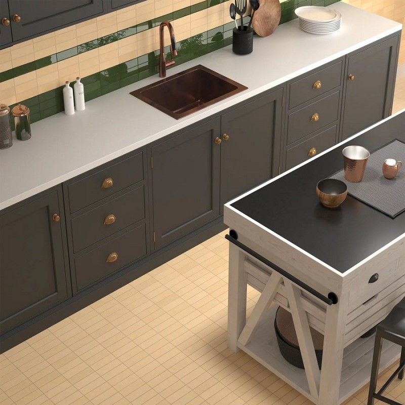 Zellige - Carrelage effet zellige 5x15 cm fango natural