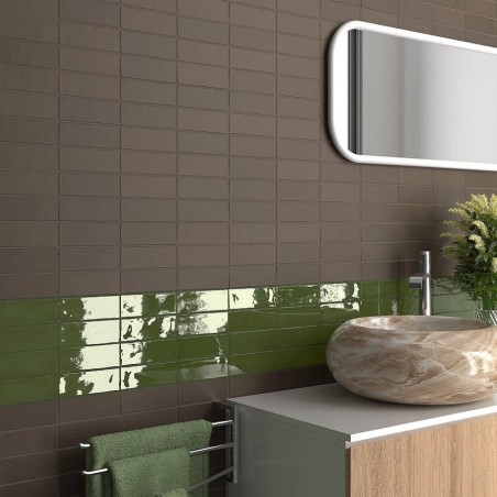 Zellige - Carrelage effet zellige 5x15 cm fango Choco