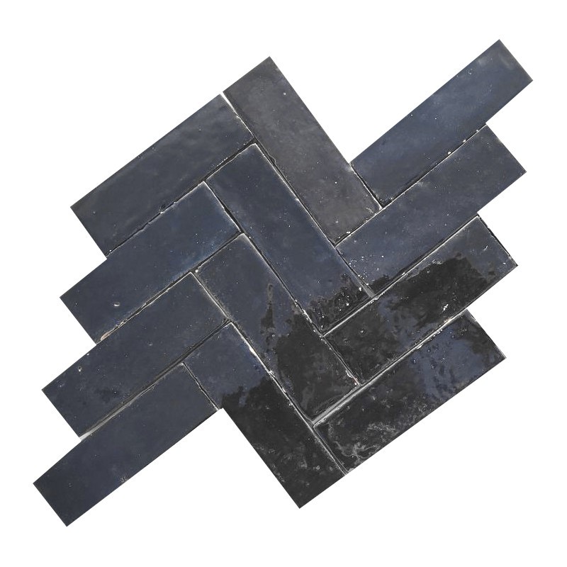 Zellige - Véritable BEJMAT artisanal marocain 4.5 x 14.5 cm NOIR