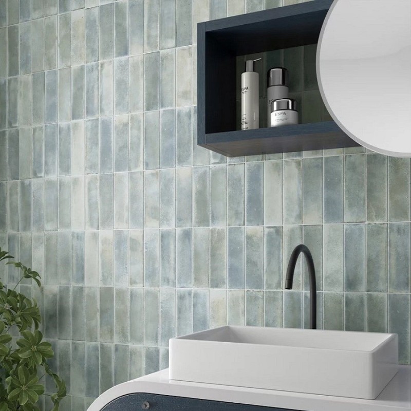 Zellige - Carrelage effet zellige 6x18,6cm RAKU SEA