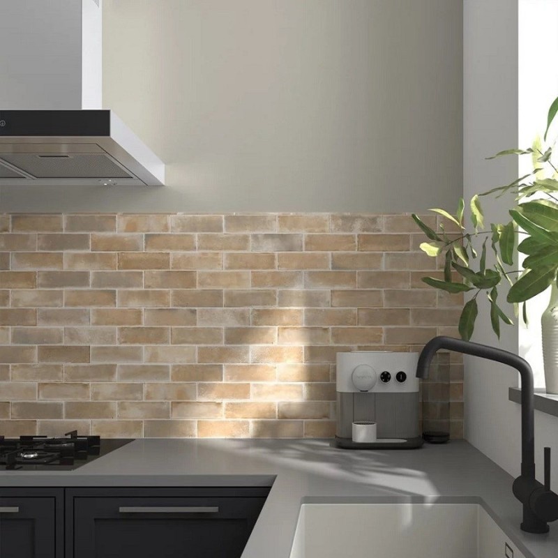 Zellige - Carrelage effet zellige 6x18,6cm RAKU SAND