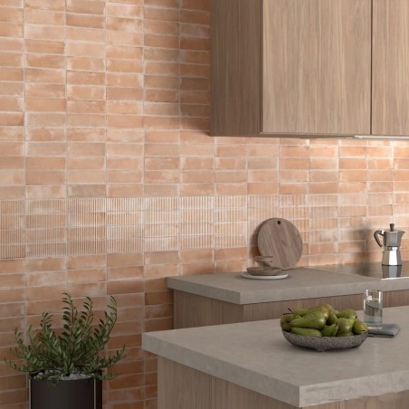 Zellige - Carrelage effet zellige 6x18,6cm RAKU NUDE