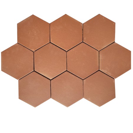 Echantillon - echantillon véritable tomette hexagonale en terre cuite 20x20 cm