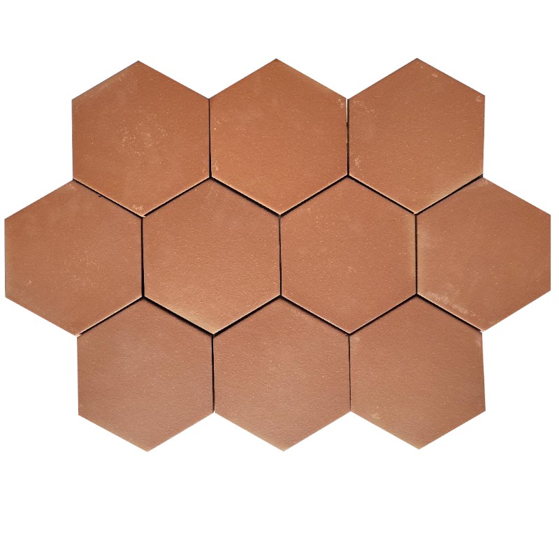 Echantillon - echantillon véritable tomette hexagonale en terre cuite 20x20 cm