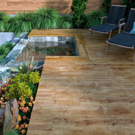 Accueil - Carrelage BOREAL ROBLE 20x120 cm Effet Bois antidérapant R11