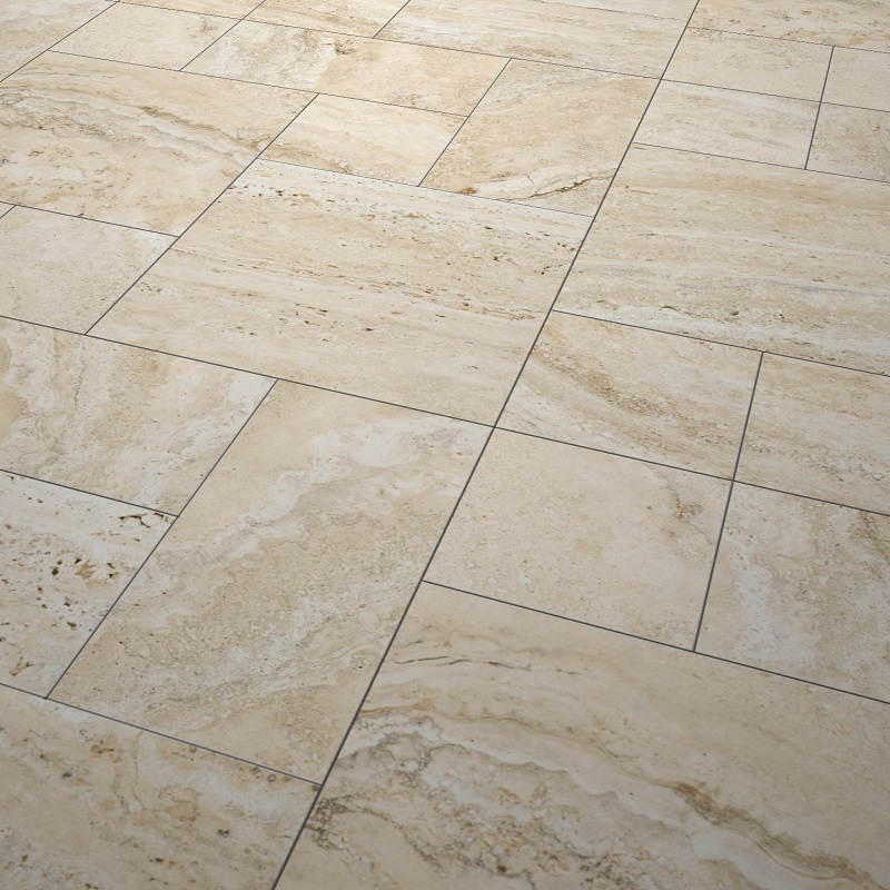 Effet pierre - carrelage imitation travertin SIENA BEIGE multiformat antidérapant R10