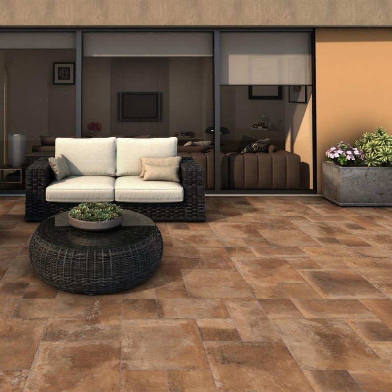 Terre cuite - carrelage terre cuite ADOBE TERRA multiformat antidérapant R10