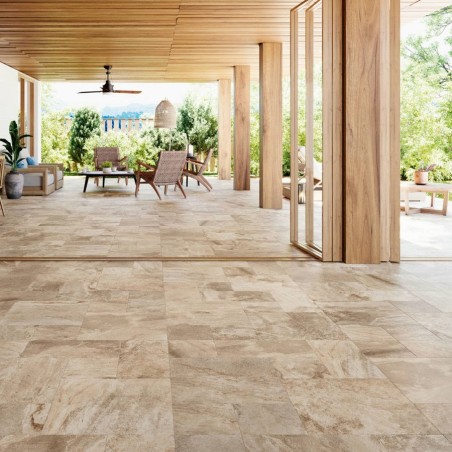 Effet pierre - carrelage imitation pierre SANFORD beige multiformat antidérapant R10